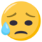 Disappointed but Relieved Face emoji on Emojione
